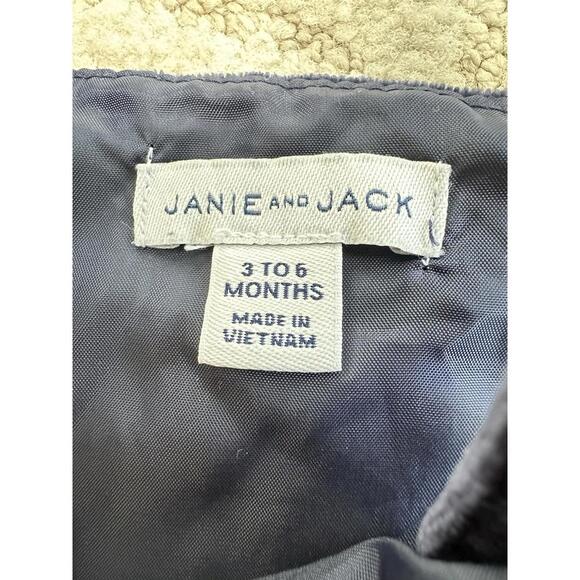 Janie & Jack Velvet Dog Nutcracker Baby 3 to 6 mos One Piece Overalls Navy Blue - Picture 6 of 7